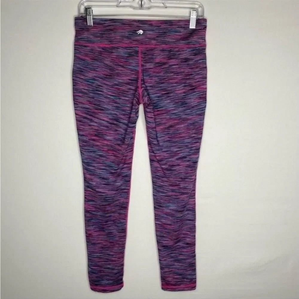 Ideology Pink Purple Space Dye Work Out Athletic Leggings M